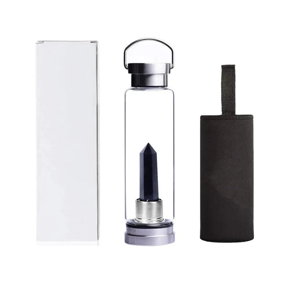 Energy Stone Water Bottle Glass Sports Water Cup Kettle - Bellarte Enchanté Energy Stone Water Bottle Glass Sports Water Cup Kettle